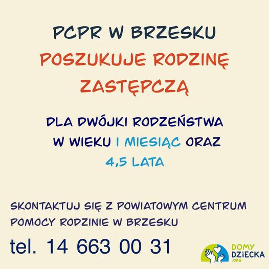 Poszukiwana rodzina zastępcza dla dwójki rodzeństwa