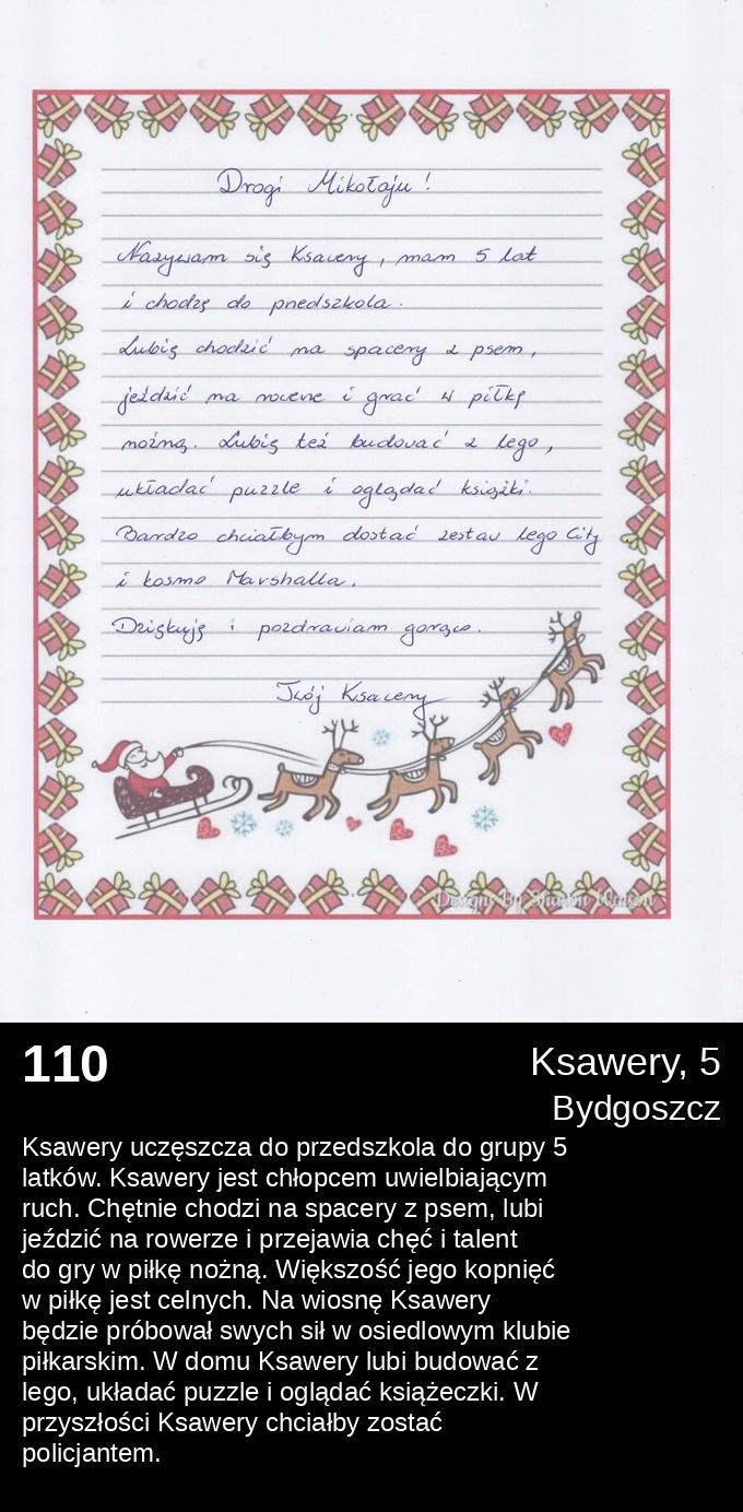 110 Ksawery 5 - Listy do Świętego Mikołaja