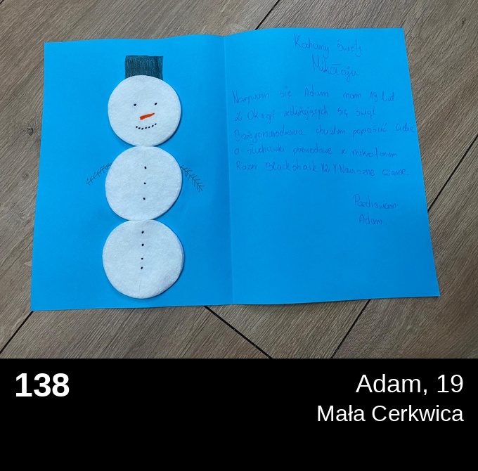 138 Adam 19 - Listy do Świętego Mikołaja