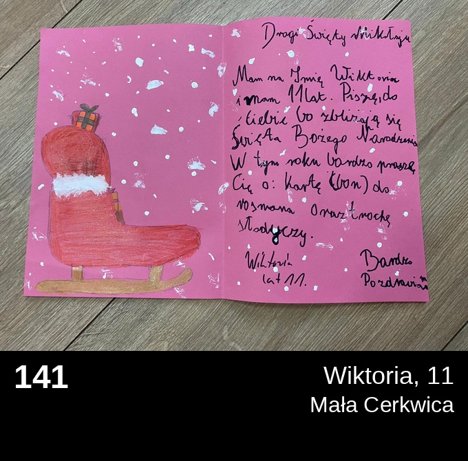 141 Wiktoria 11 - Listy do Świętego Mikołaja