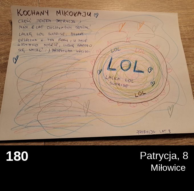 180 Patrycja 8 - Listy do Świętego Mikołaja