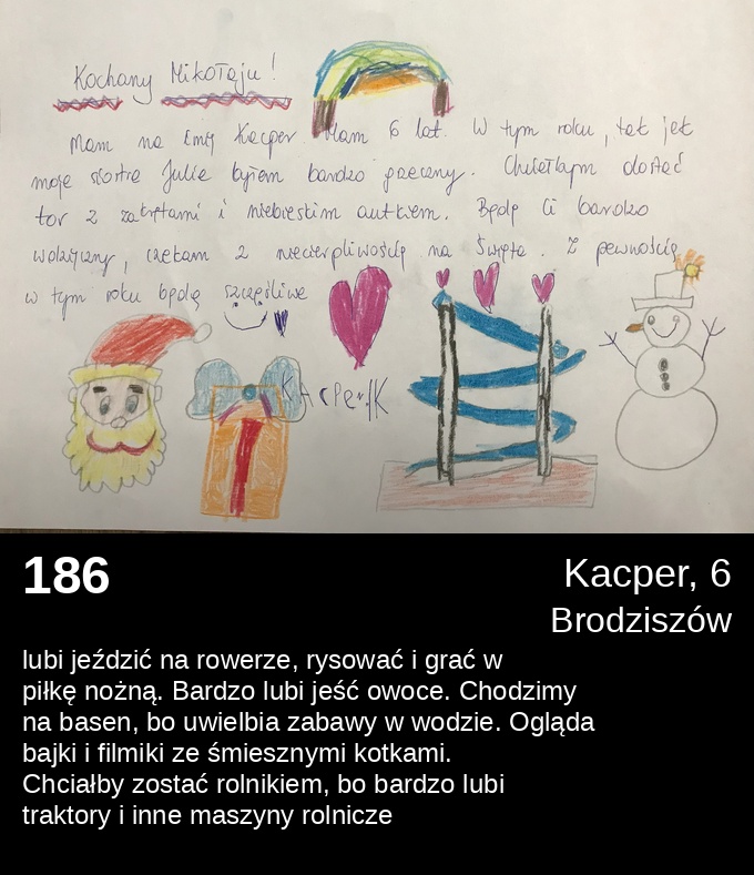 186 Kacper 6 - Listy do Świętego Mikołaja