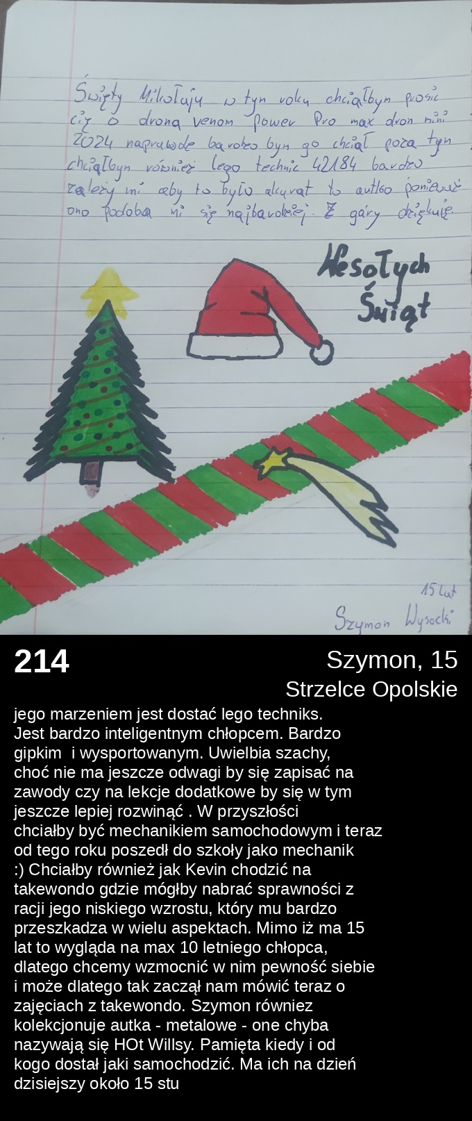 214 Szymon 15 - Listy do Świętego Mikołaja