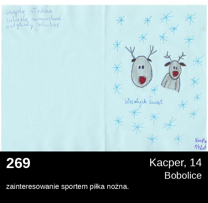 269 Kacper 14 - Listy do Świętego Mikołaja