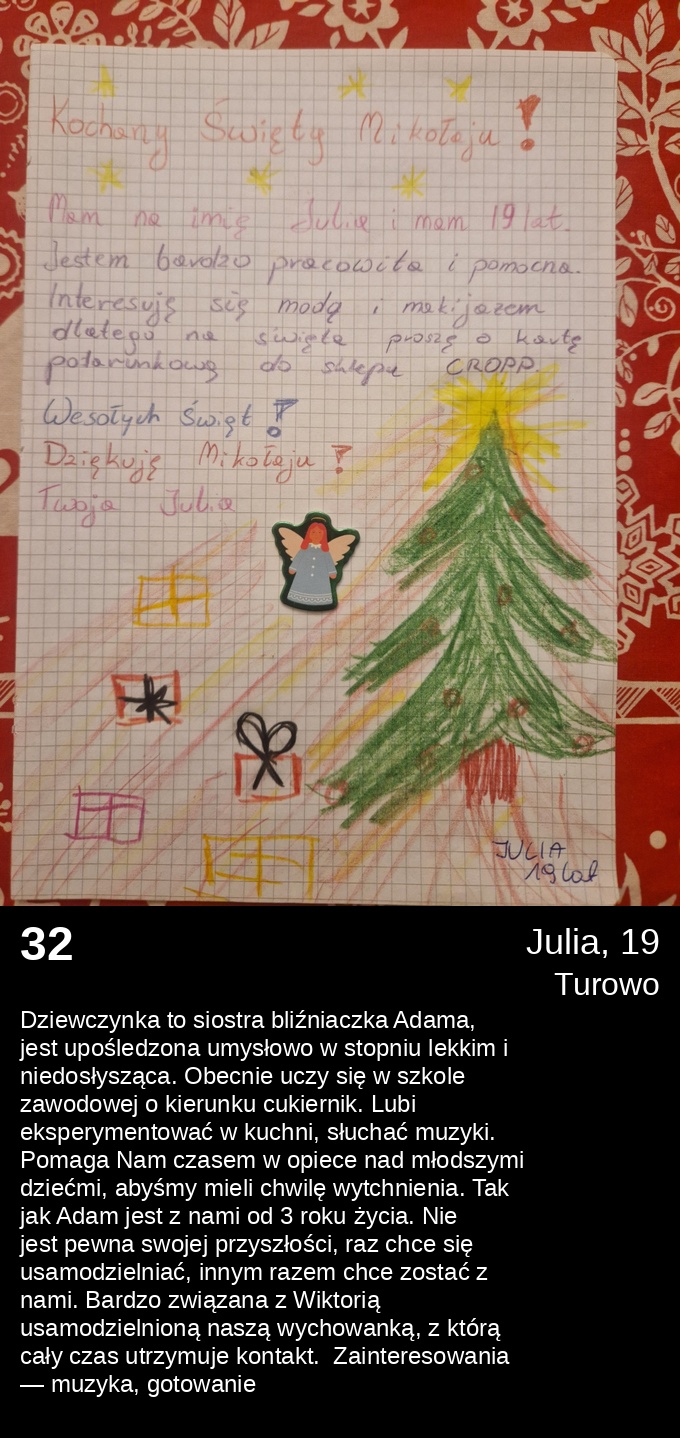 32 Julia 19 - Listy do Świętego Mikołaja