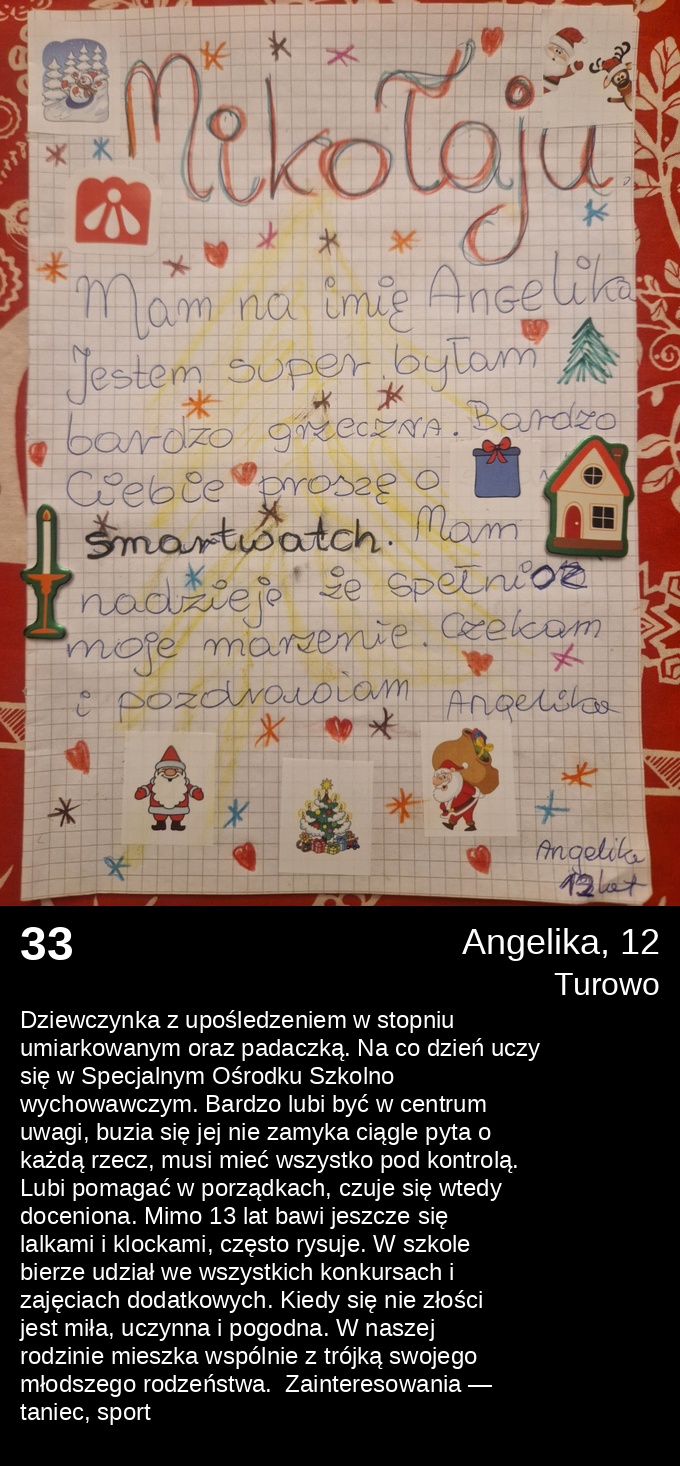 33 Angelika 12 - Listy do Świętego Mikołaja