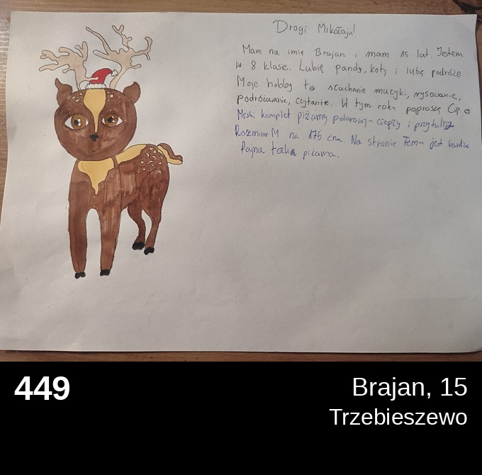 449 Brajan 15 - Listy do Świętego Mikołaja