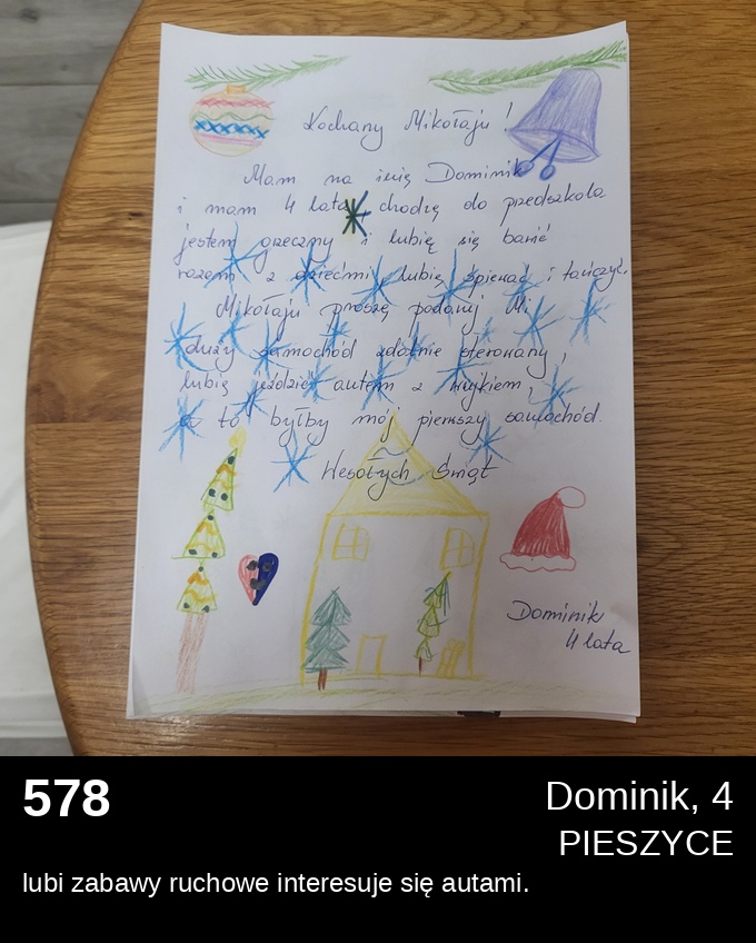 578 Dominik 4 - Listy do Świętego Mikołaja