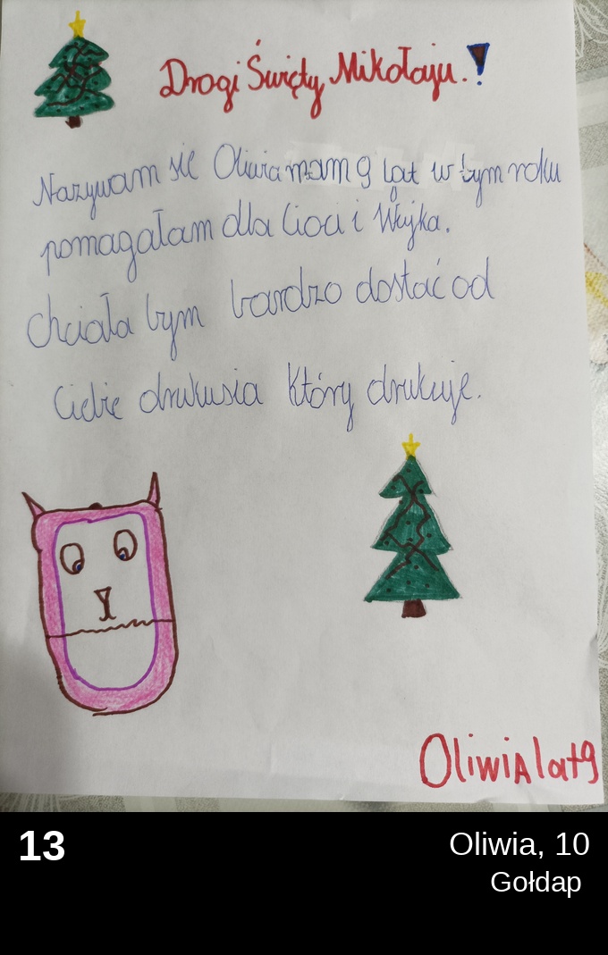 13 Oliwia 10 - Listy do Świętego Mikołaja