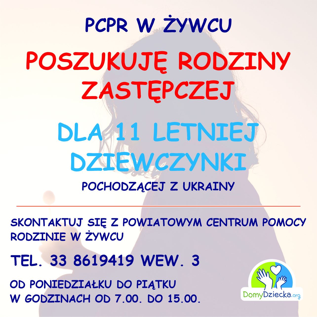 Poszukiwana rodzina zastępcza dla 11- letniej dziewczynki